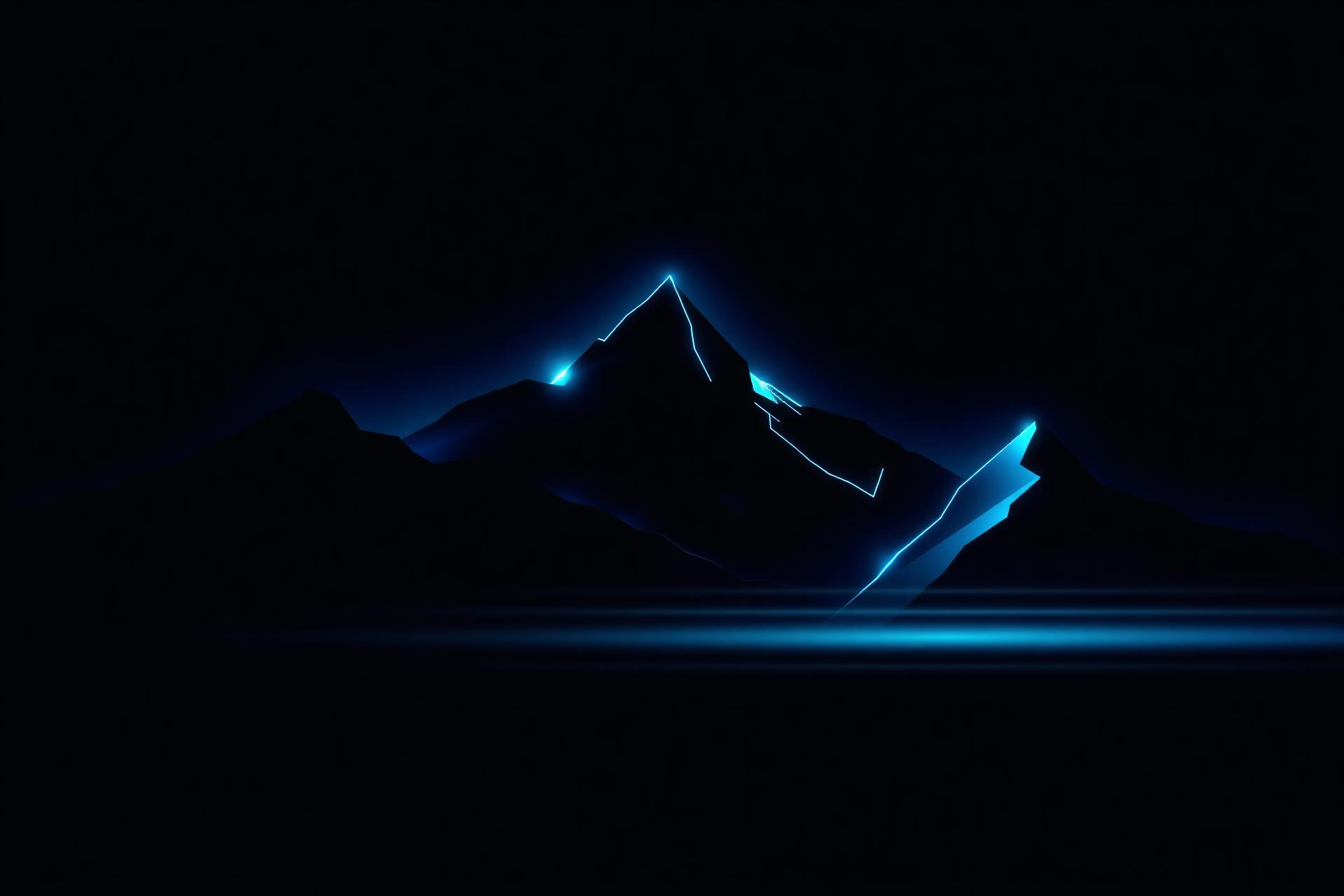 Abstract indigo mountain peaks representing Summit Page Studios